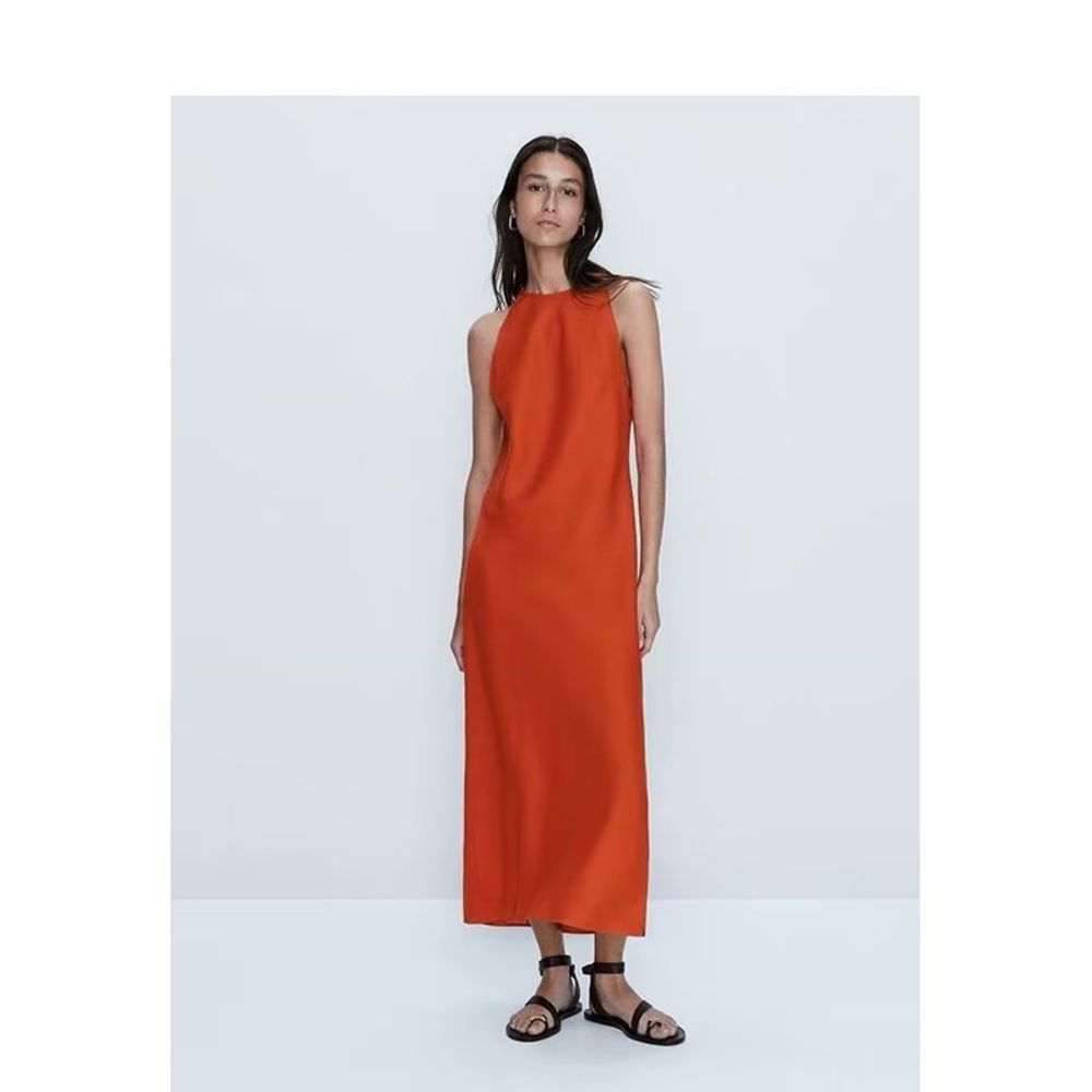 Massimo Dutti Halter Neck Linen dress size S